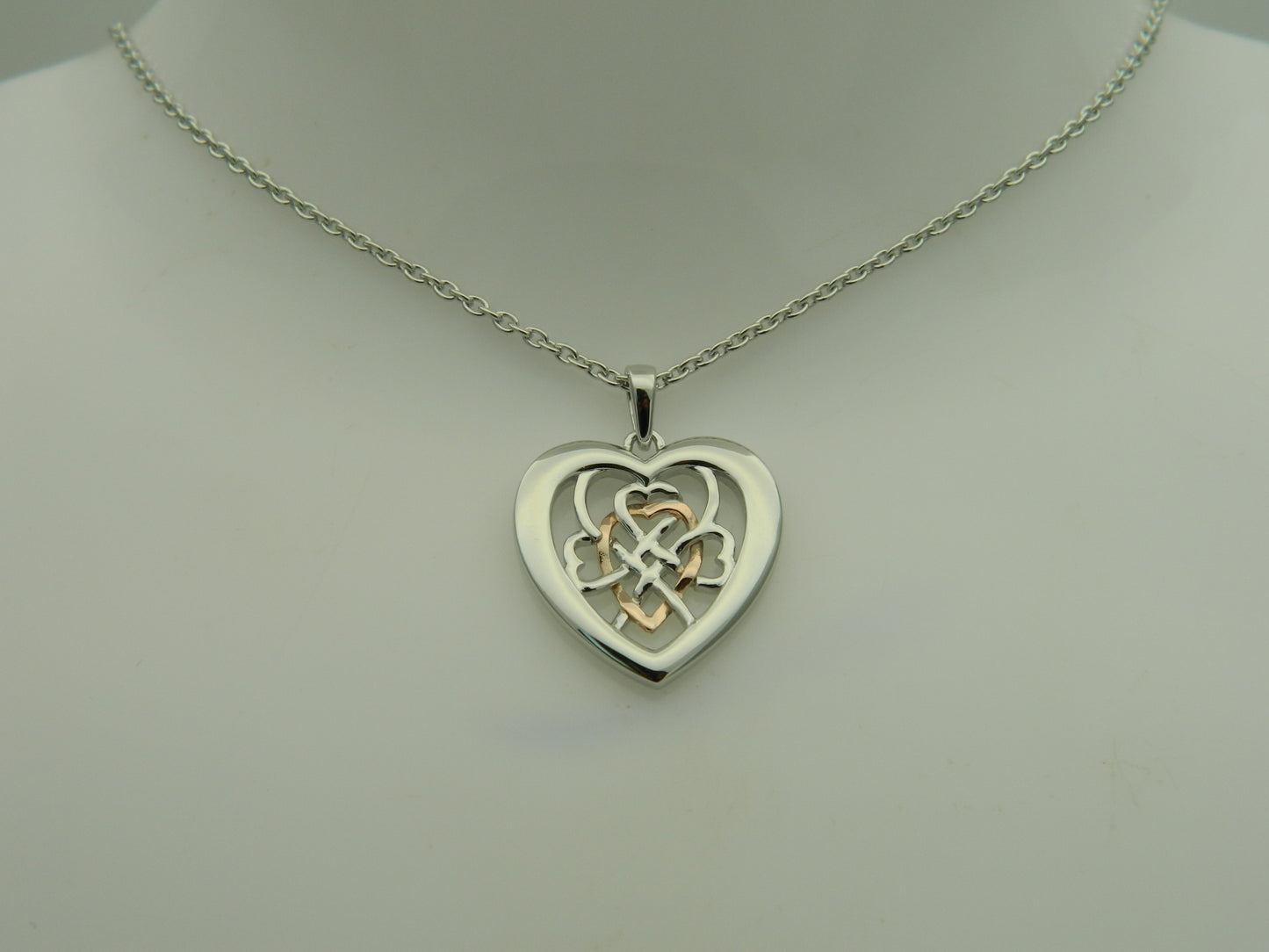 Clogau Sterling Silver & 9ct Rose Gold Welsh Royalty Heart Pendant