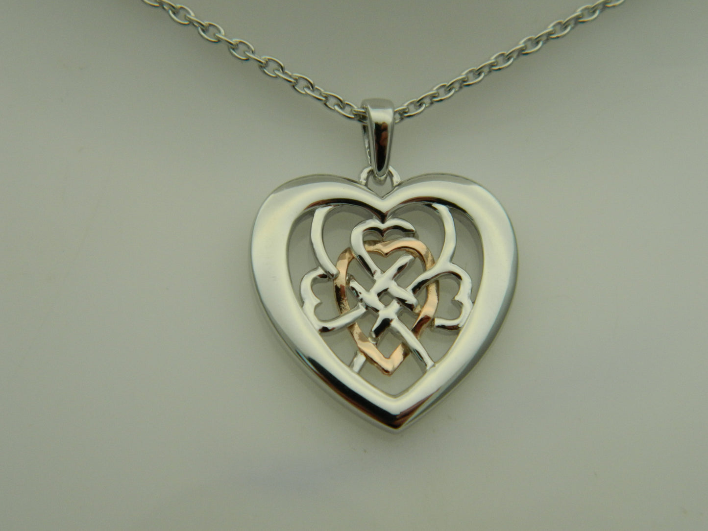 Clogau Sterling Silver & 9ct Rose Gold Welsh Royalty Heart Pendant