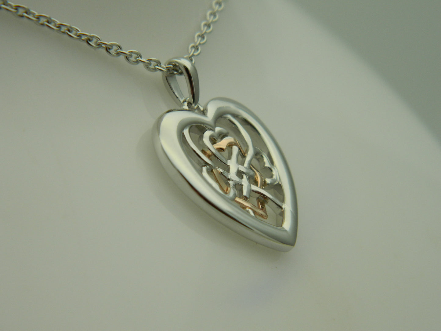 Clogau Sterling Silver & 9ct Rose Gold Welsh Royalty Heart Pendant