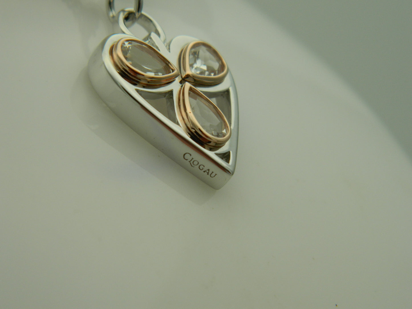 Clogau Sterling Silver & 9ct Rose Gold Heart of Wales Quartz Pendant