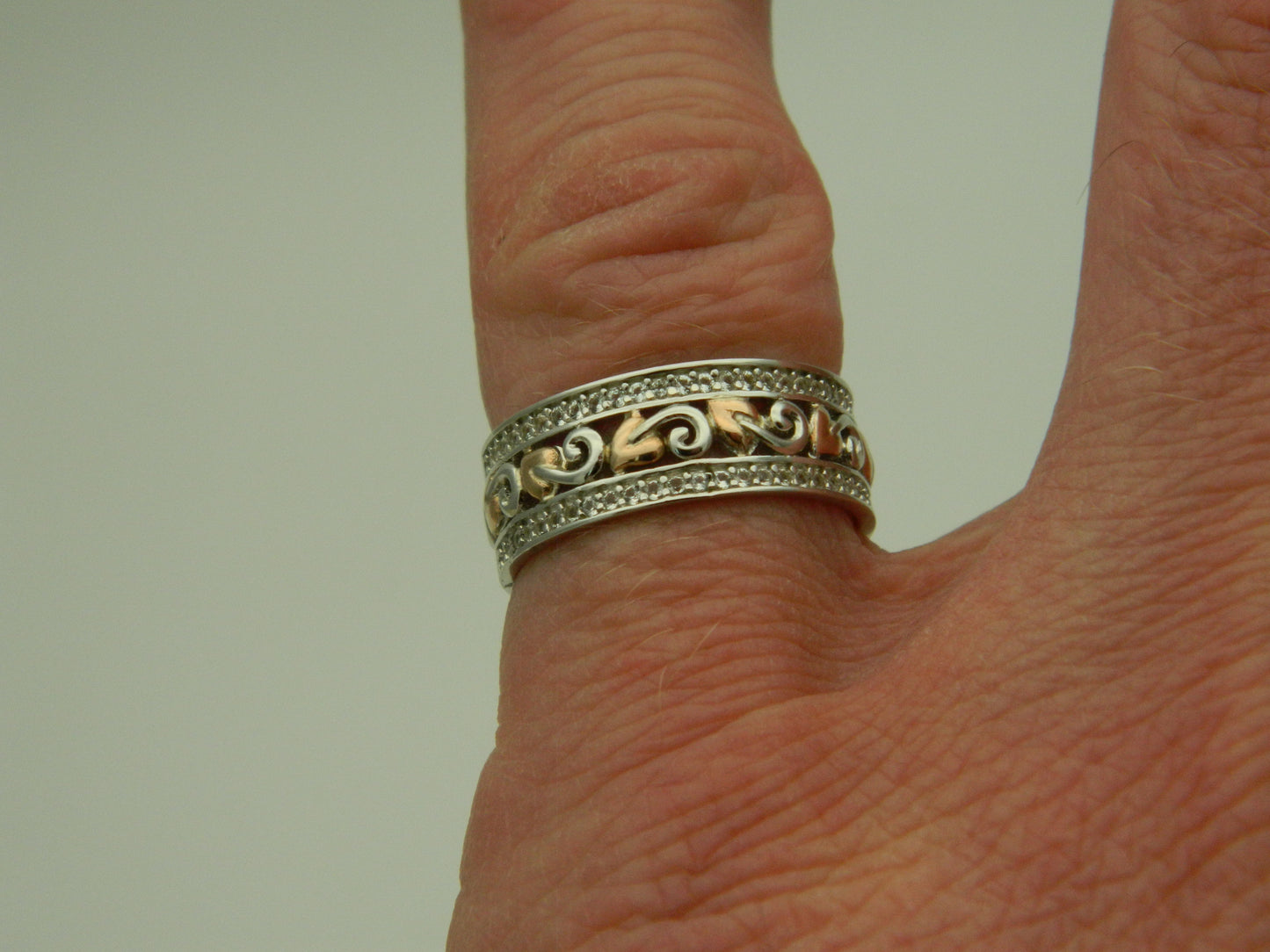 Clogau Sterling Silver & 9ct Rose Gold Tree of Life Topaz Ring size K, N or P