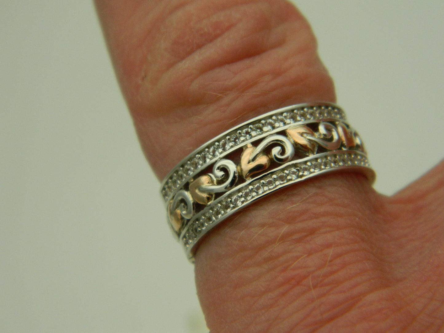 Clogau Sterling Silver & 9ct Rose Gold Tree of Life Topaz Ring size K, N or P