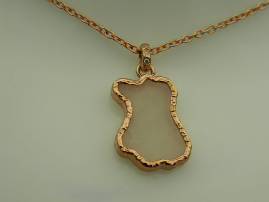 Clogau 9ct Rose Gold Lady Luck Mother of Pearl & Diamond Pendant RRP £820.00