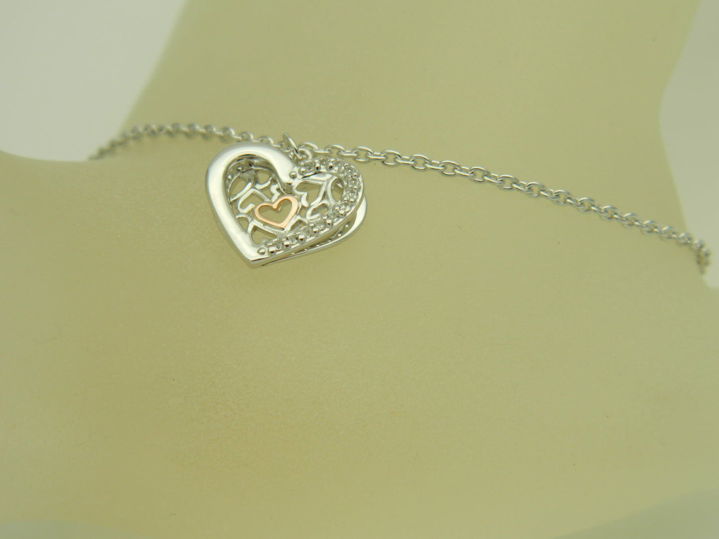 Clogau Sterling Silver & 9ct Rose Gold Always in my Heart Topaz Bracelet