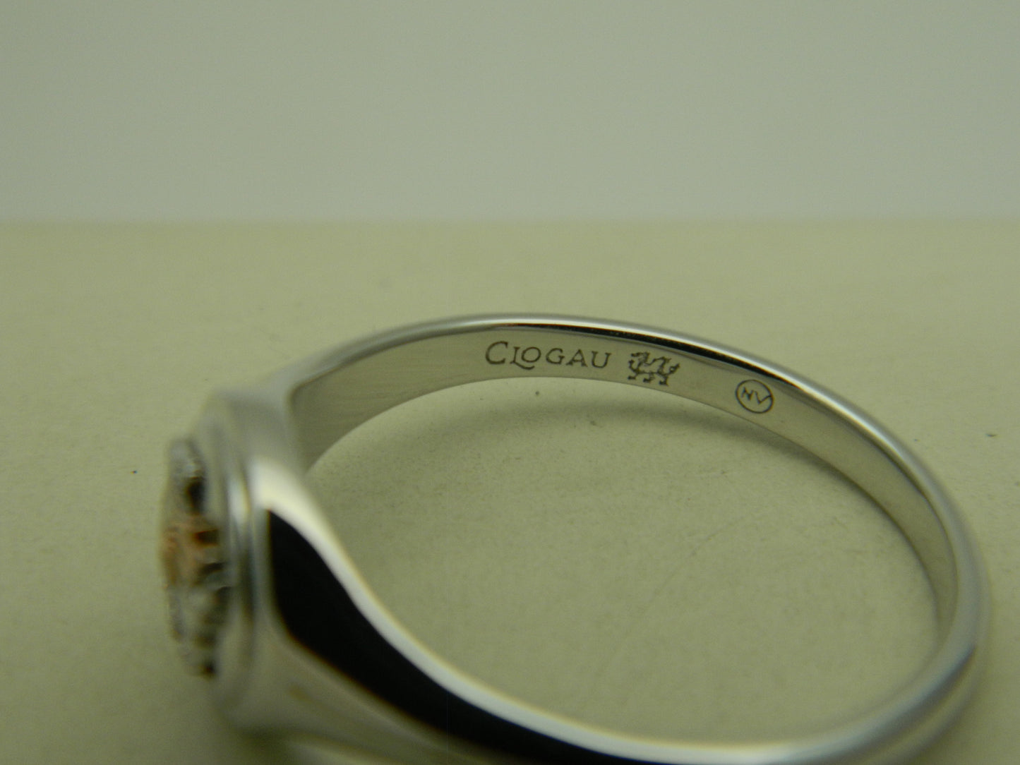 Clogau Sterling Silver & 9ct Rose Gold Unisex Oval Welsh Dragon Ring size P, Q, R, S or T