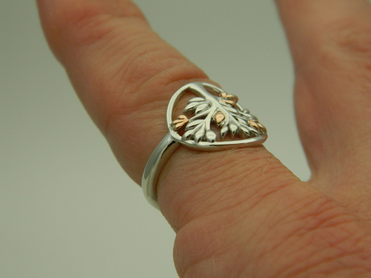 Clogau Sterling Silver & 9ct Rose Gold Tree of Life Circle Ring RRP £119.00 size L