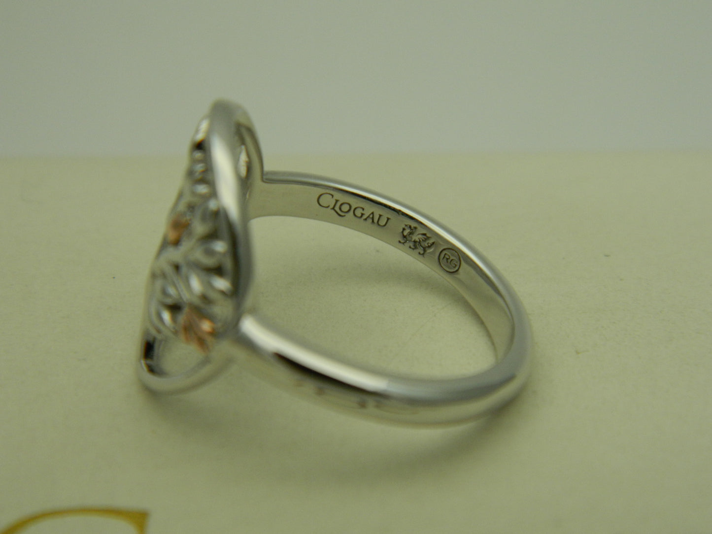 Clogau Sterling Silver & 9ct Rose Gold Tree of Life Circle Ring RRP £119.00 size L