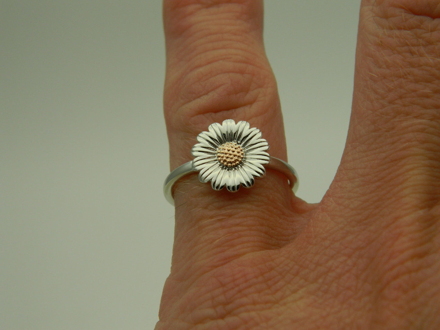 Clogau Sterling Silver & 9ct Rose Gold Daisy Ring size J, K, O, Q or R