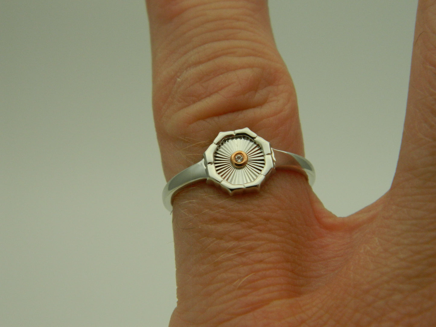Clogau Sterling Silver & 9ct Rose Gold Nos Da Topaz Ring size J or N
