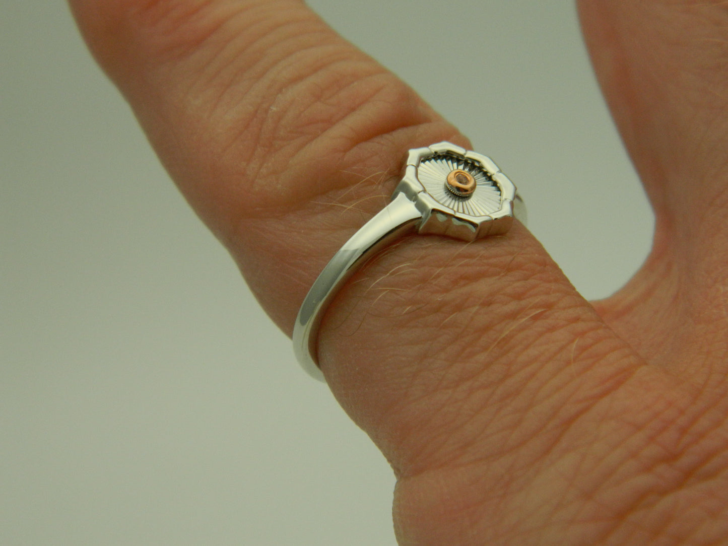 Clogau Sterling Silver & 9ct Rose Gold Nos Da Topaz Ring size J or N
