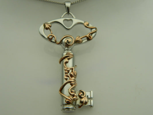 Clogau Sterling Silver & 9ct Rose Gold Tree of Life Key Notes Pendant