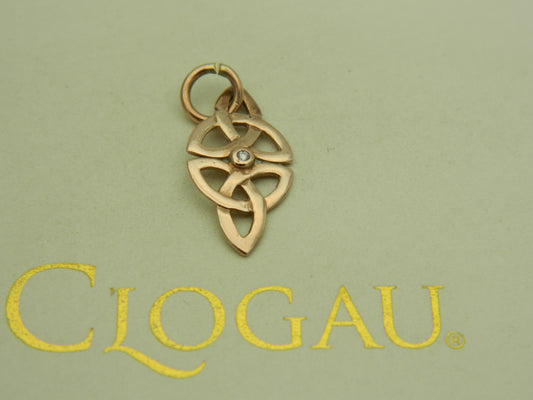 Clogau 9ct Gold Celtic Triquetra Diamond Pendant/Charm (pre loved)