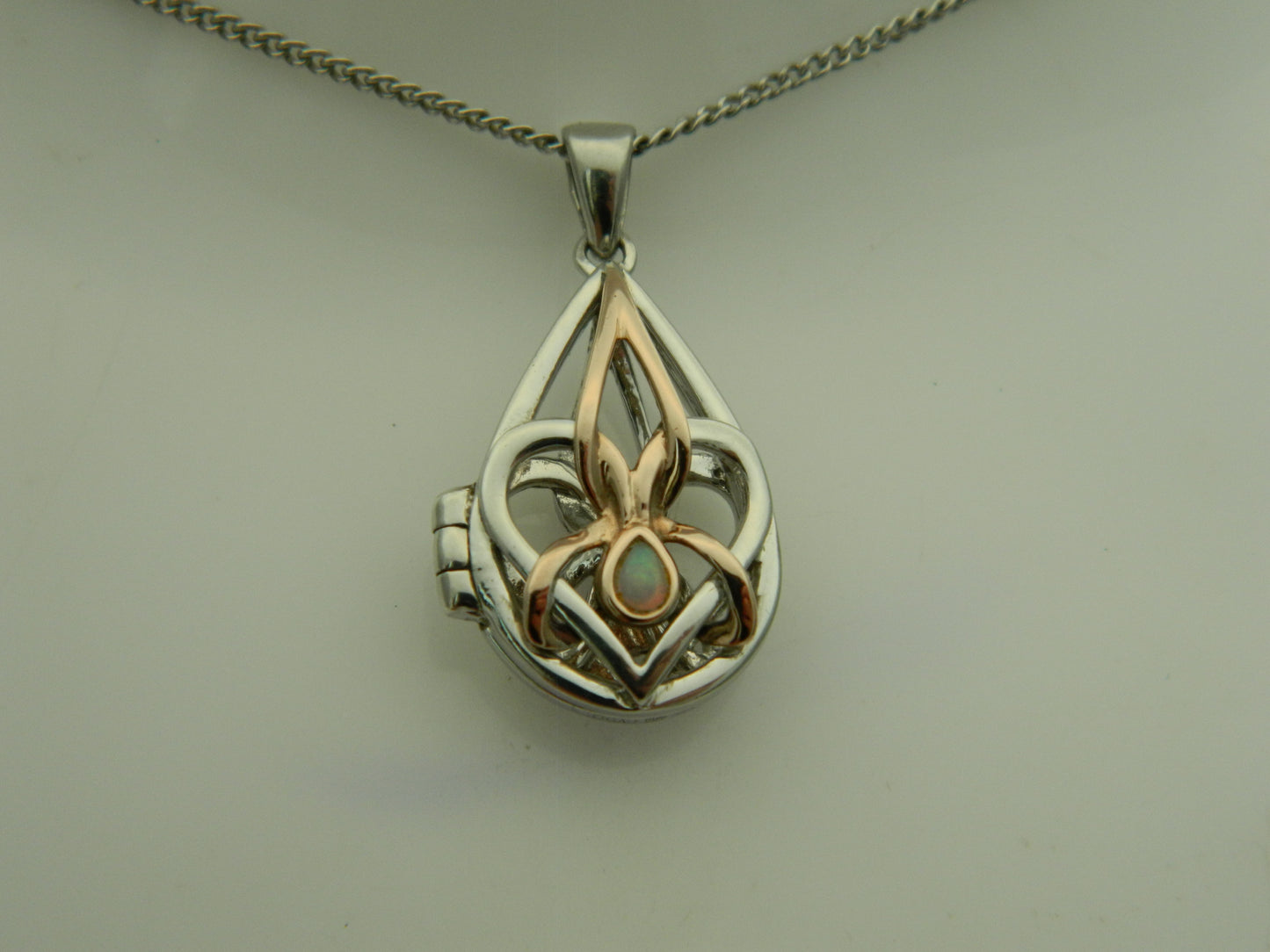 Clogau Sterling Silver & 9ct Rose Gold Dwynwen Opal Locket (pre loved)