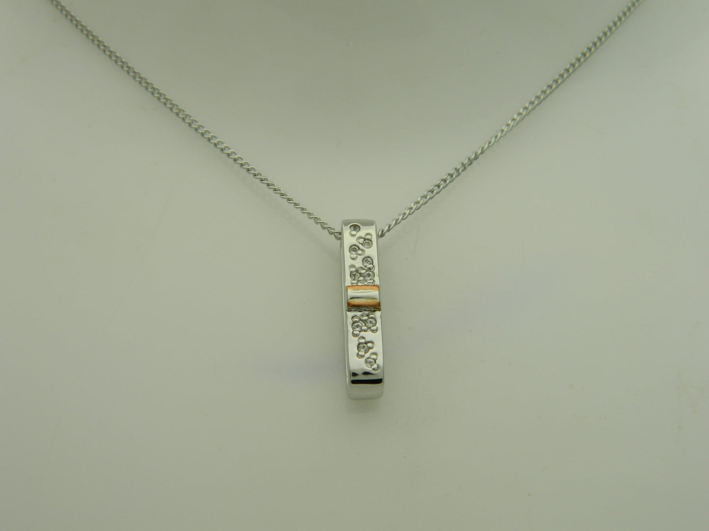 Clogau Sterling Silver & 9ct Rose Gold Cariad Sparkle Drop Pendant RRP £179.00
