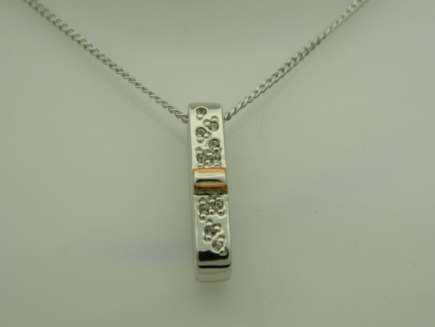 Clogau Sterling Silver & 9ct Rose Gold Cariad Sparkle Drop Pendant RRP £179.00