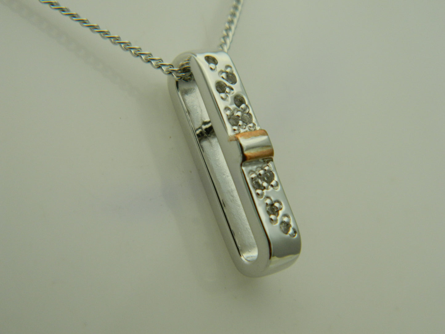Clogau Sterling Silver & 9ct Rose Gold Cariad Sparkle Drop Pendant RRP £179.00