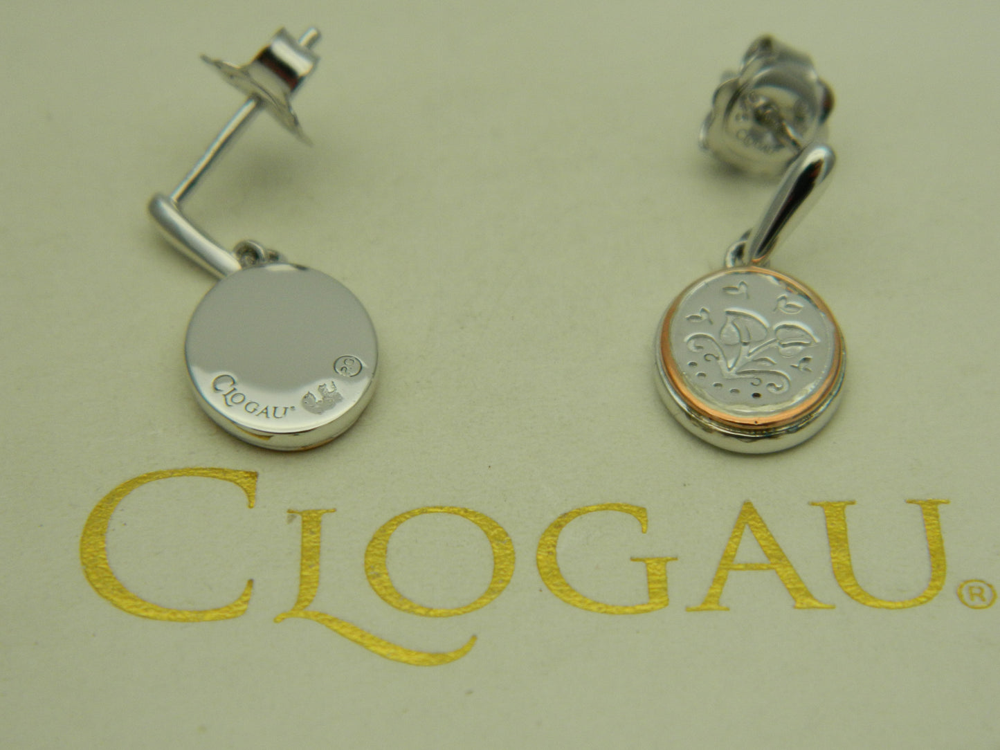 Clogau Sterling Silver & 9ct Rose Gold Tree of Life Filigree Drop Earrings RRP £159.00