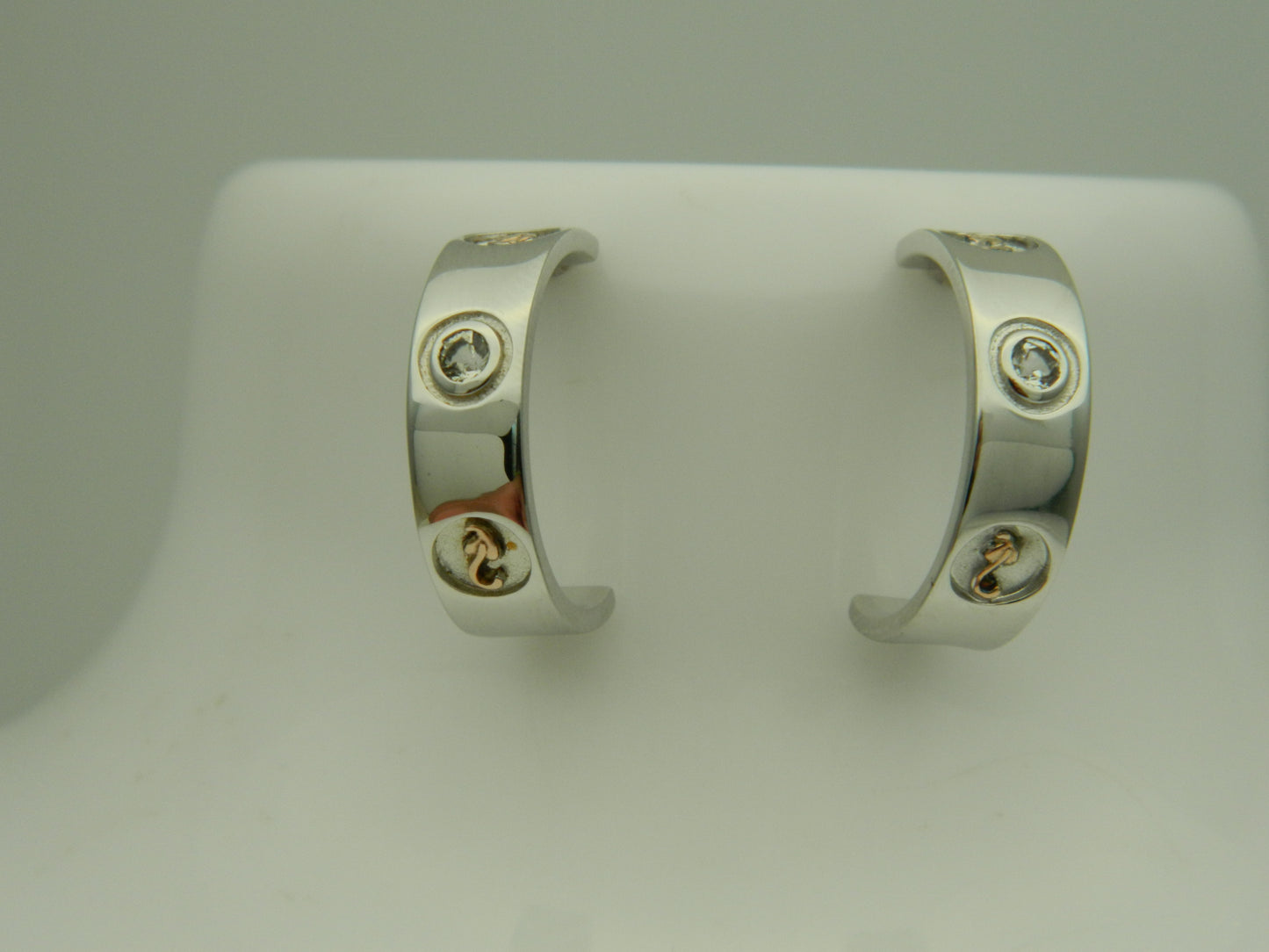 Clogau Sterling Silver & 9ct Rose Gold Tree of Life Insignia Topaz Half Hoop Earrings RRP £209.00