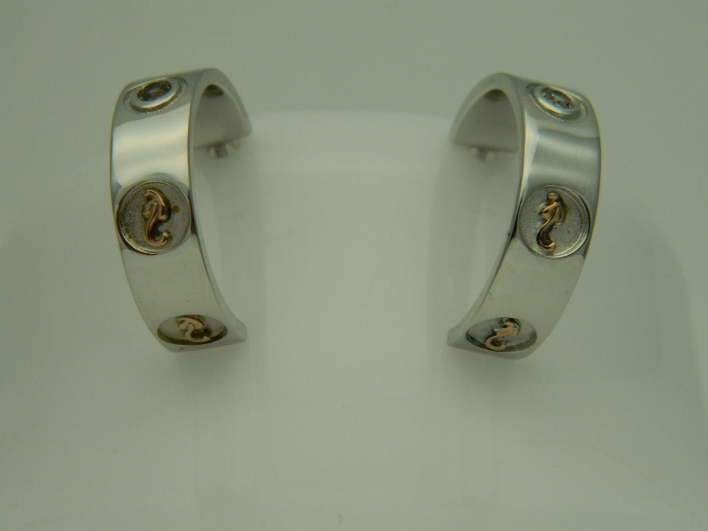 Clogau Sterling Silver & 9ct Rose Gold Tree of Life Insignia Topaz Half Hoop Earrings RRP £209.00