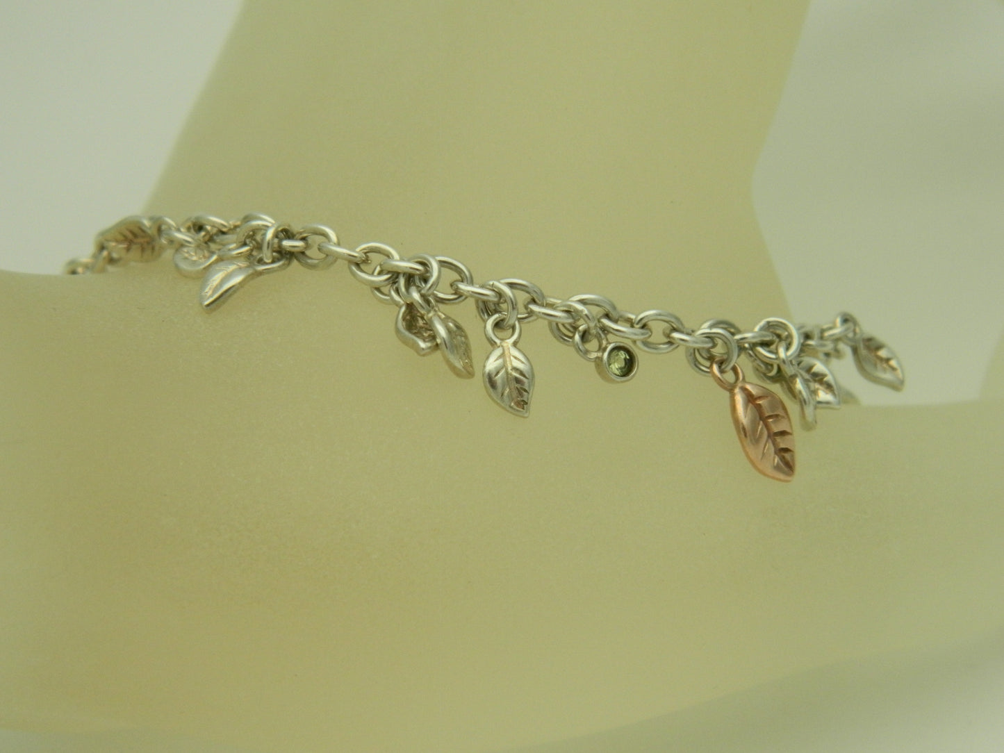 Clogau Sterling Silver & 9ct Rose Gold Awelon Peridot Bracelet RRP £219.00 (pre loved)