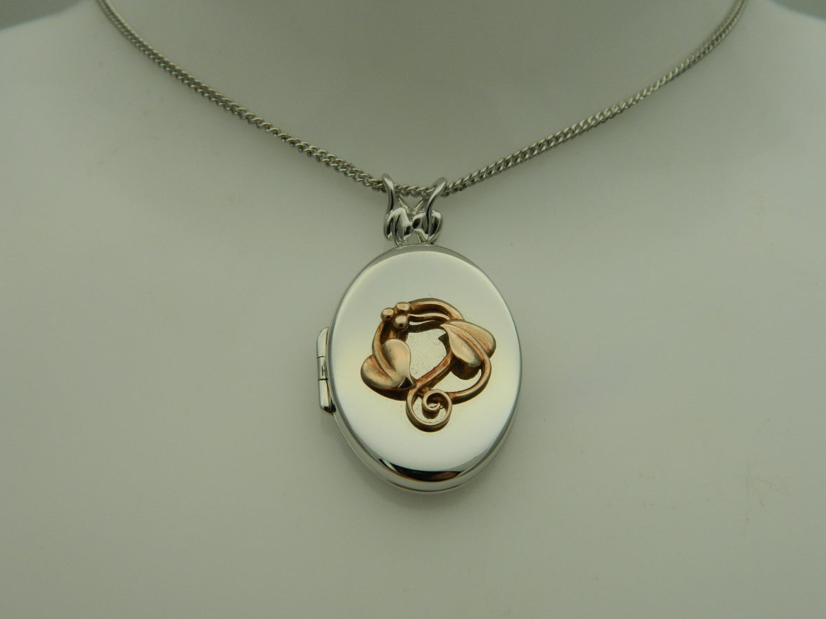 Clogau Sterling Silver & 9ct Rose Gold Tree of Life Oval Locket (pre loved)