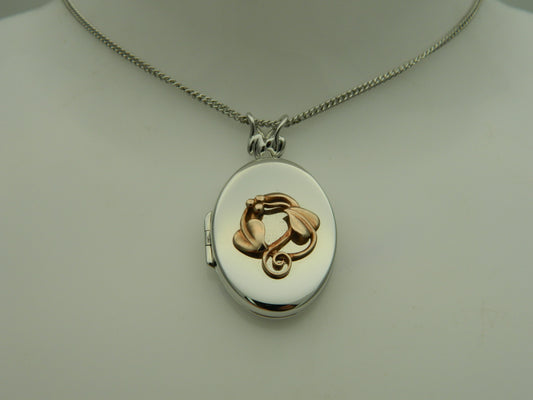 Clogau Sterling Silver & 9ct Rose Gold Tree of Life Oval Locket (pre loved)