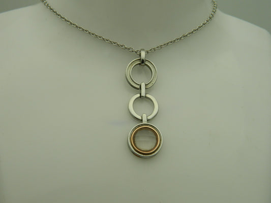 Clogau Sterling Silver & 9ct Rose Gold Ripples Quartz Pendant (pre loved)
