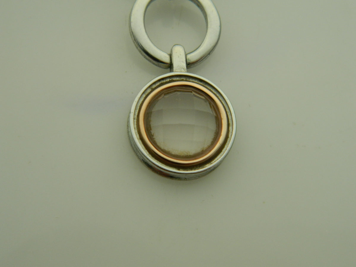Clogau Sterling Silver & 9ct Rose Gold Ripples Quartz Pendant (pre loved)