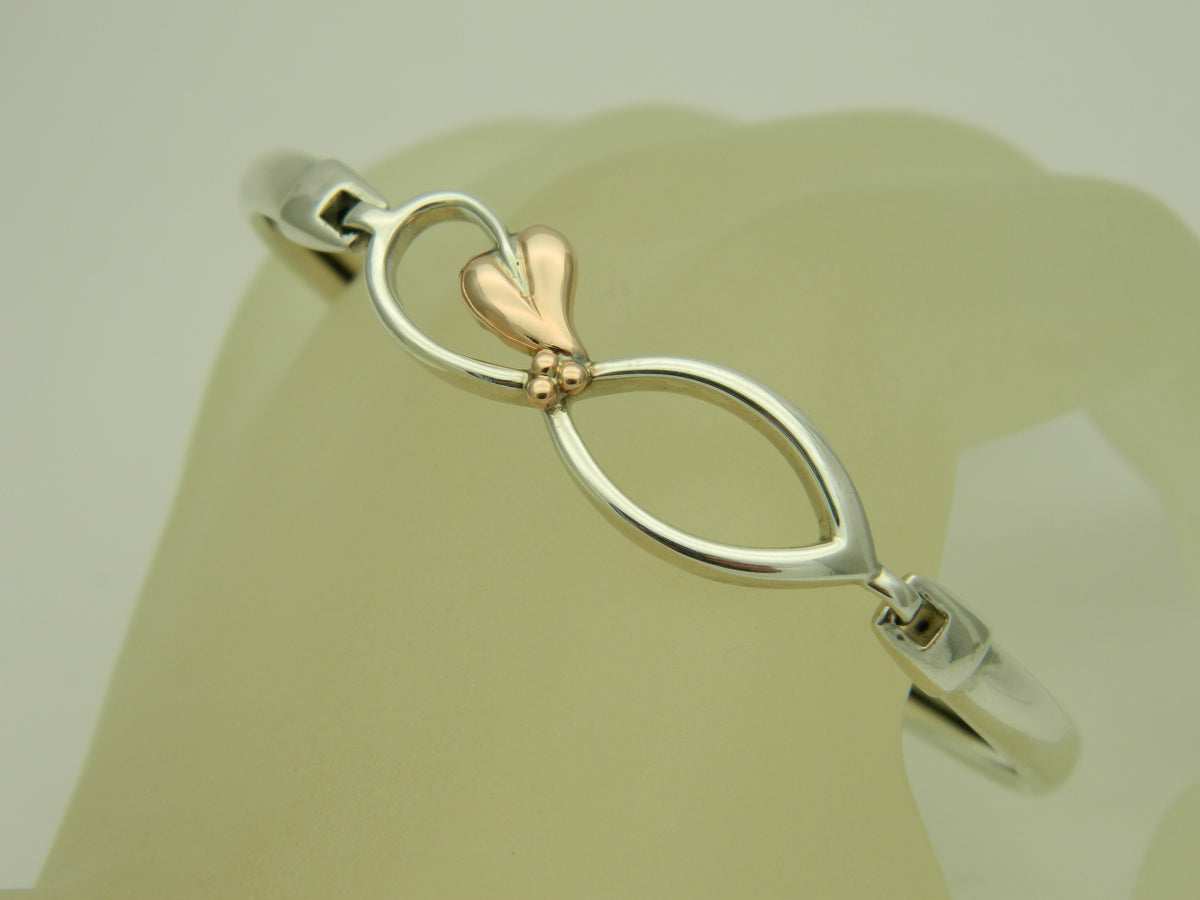 Clogau Sterling Silver & 9ct Rose Gold Tree of Life Bangle RRP £209.00 (pre loved)