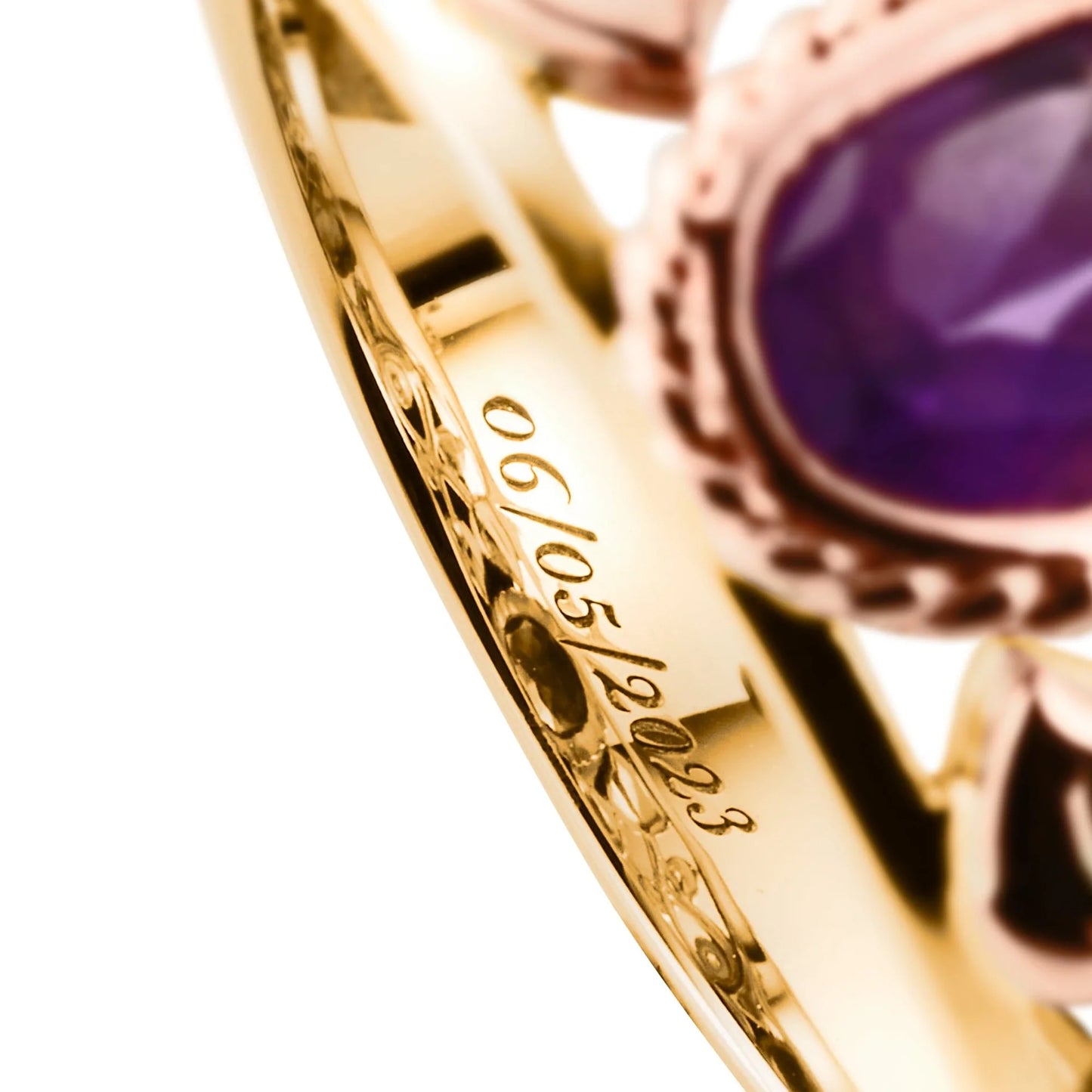 Clogau 9ct Gold Tree of Life Delphinium Amethyst Ring RRP £630.00 size N