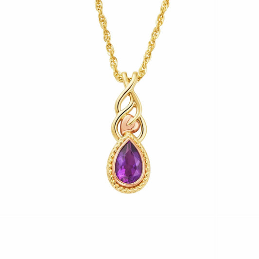 Clogau 9ct Gold Delphinium Amethyst Pendant RRP £900.00
