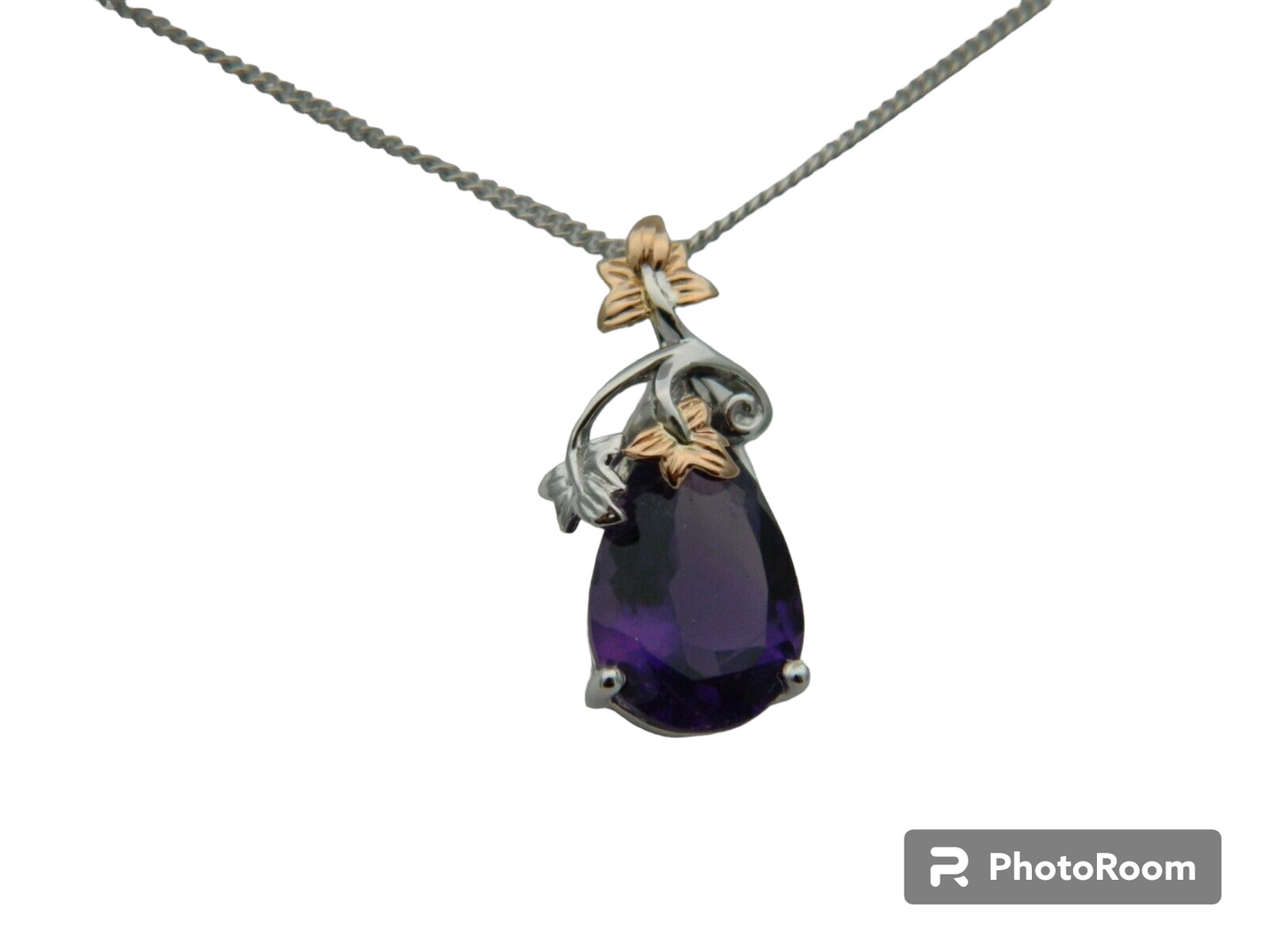 Clogau 18ct White & Rose Gold Great Vine Amethyst Pendant RRP £1,500.00