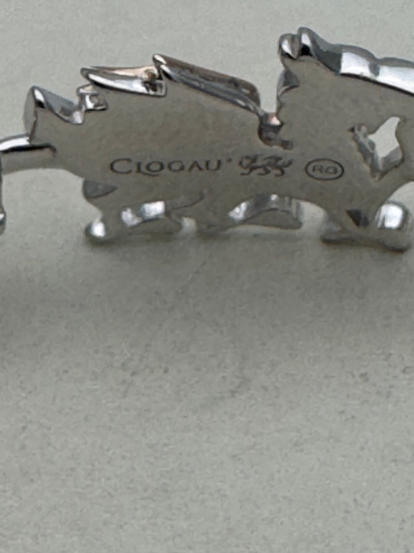 Clogau Sterling Silver & 9ct Rose Gold Welsh Dragon Bangle