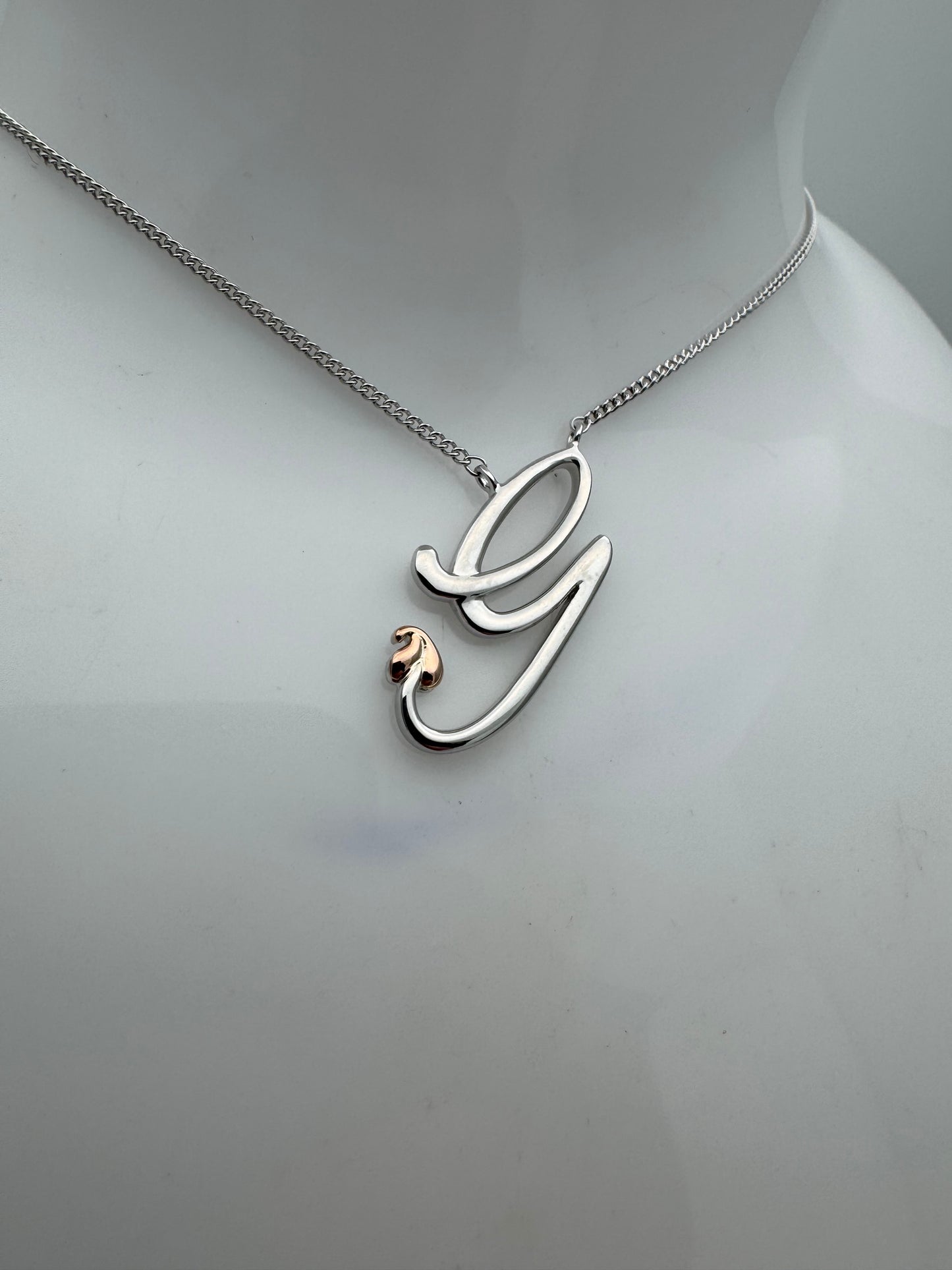 Clogau Sterling Silver & 9ct Rose Gold Tree of Life Letter G Necklace