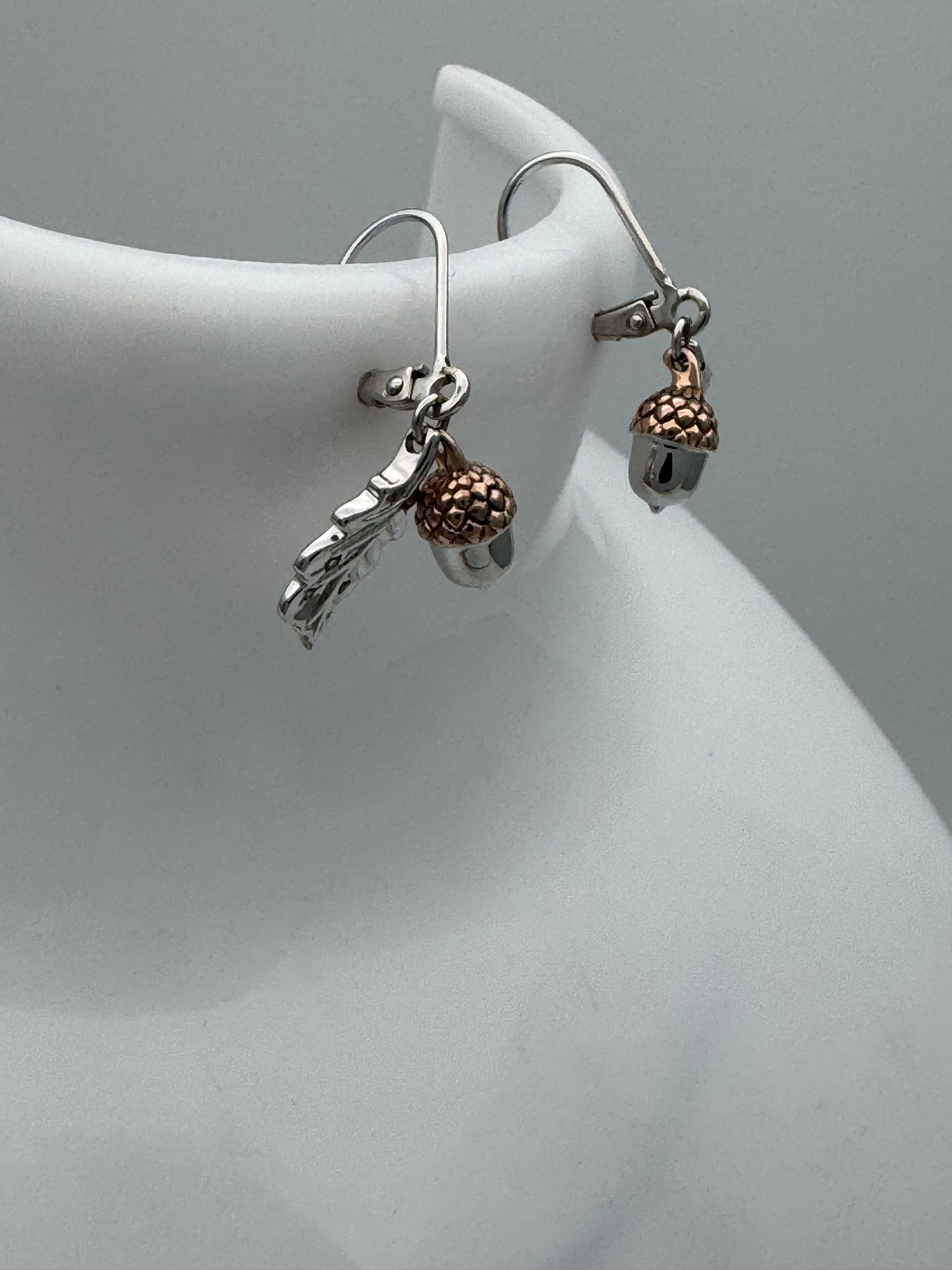 Clogau Sterling Silver & 9ct Rose Gold Oak Leaf Topaz Drop Earrings RRP £239.00