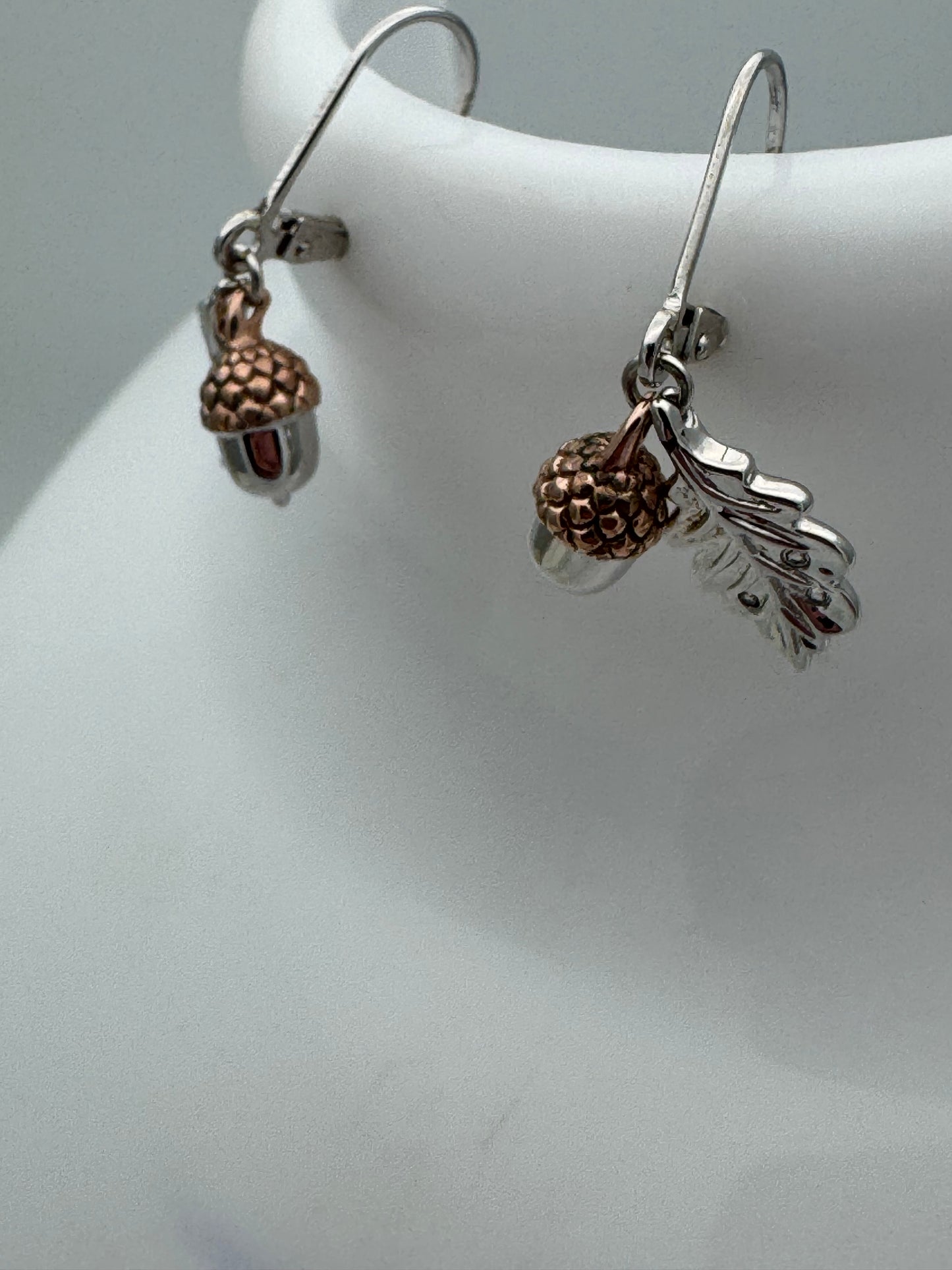 Clogau Sterling Silver & 9ct Rose Gold Oak Leaf Topaz Drop Earrings RRP £239.00