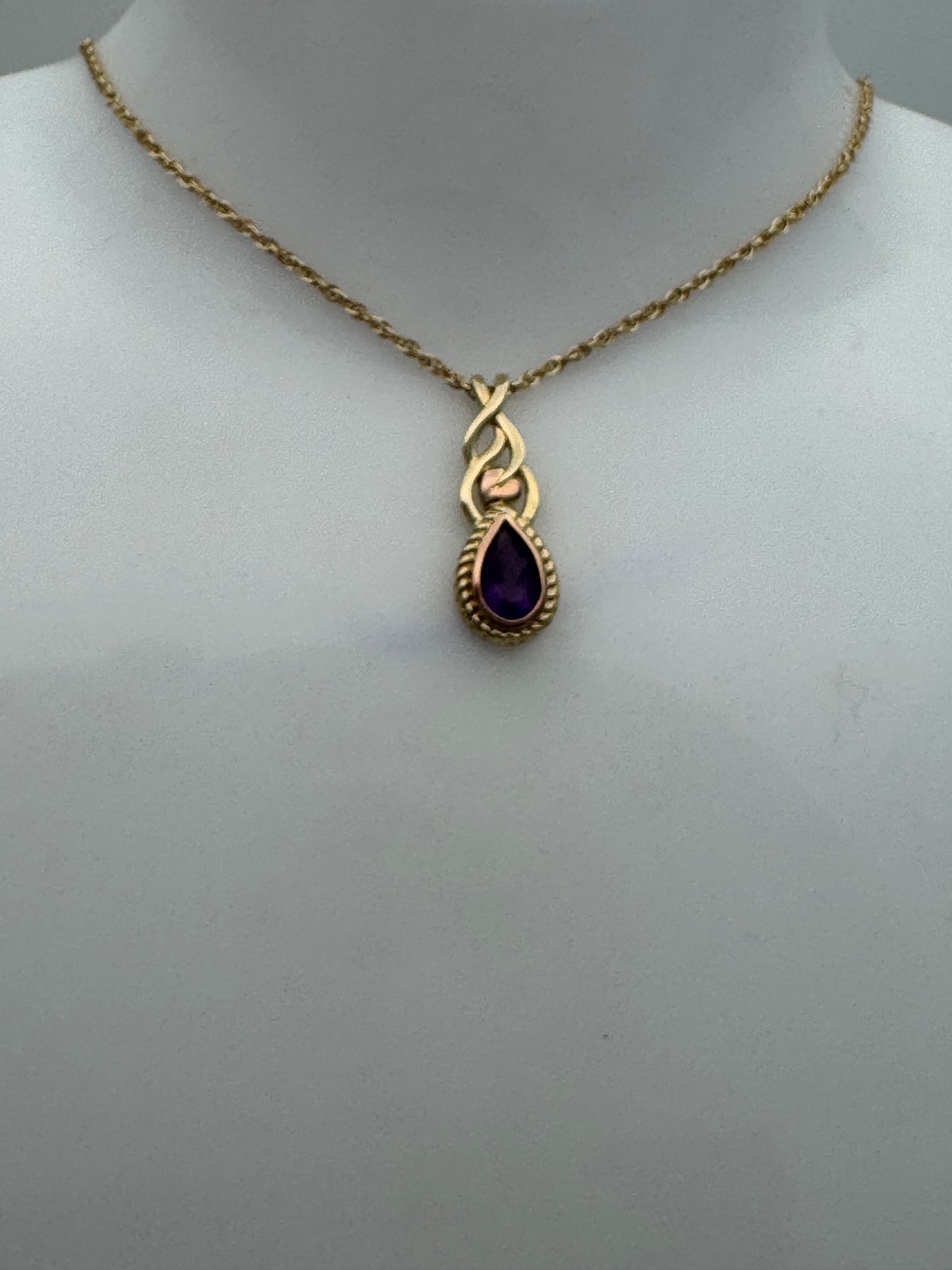 Clogau 9ct Gold Delphinium Amethyst Pendant RRP £900.00