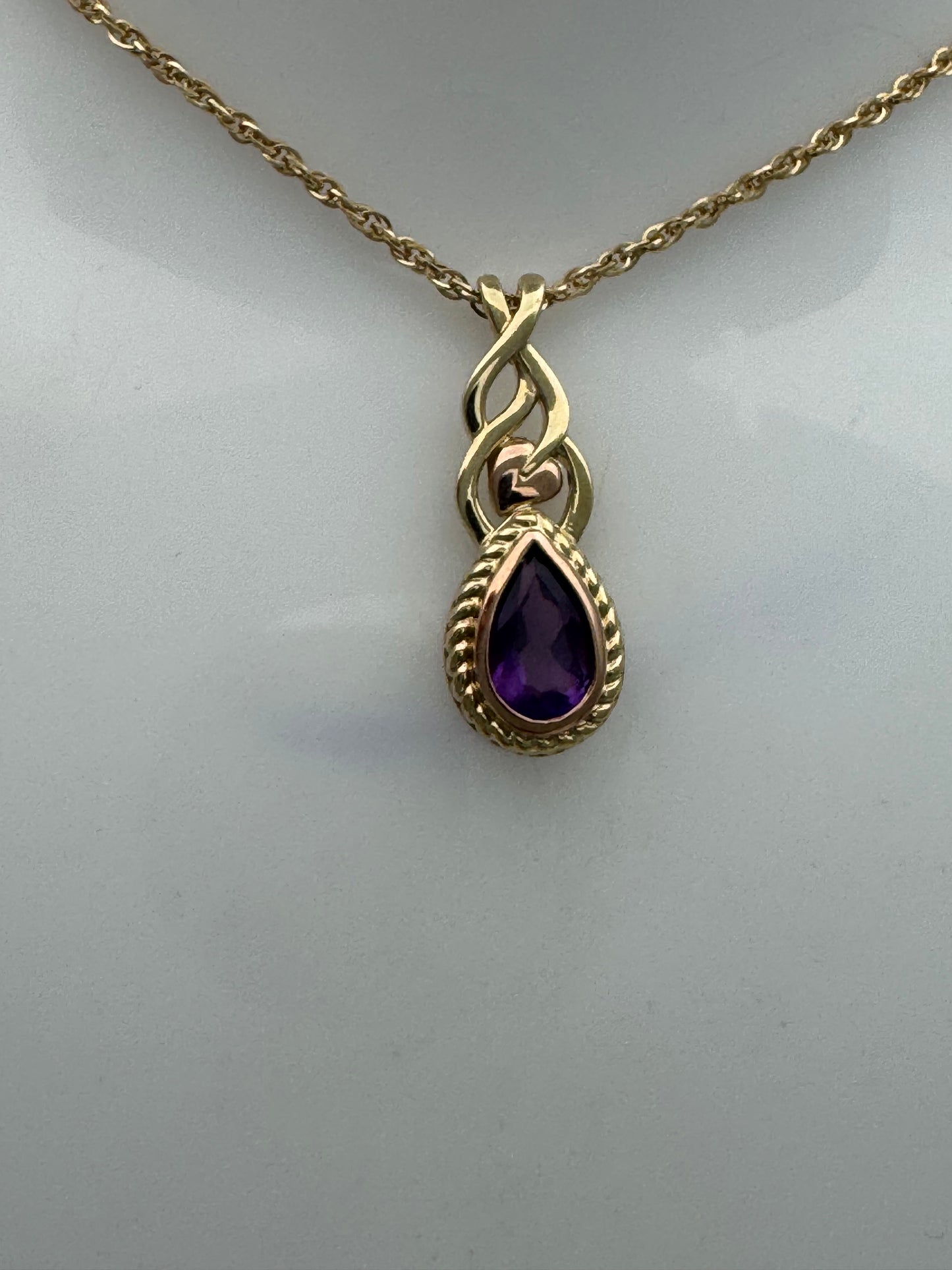 Clogau 9ct Gold Delphinium Amethyst Pendant RRP £900.00