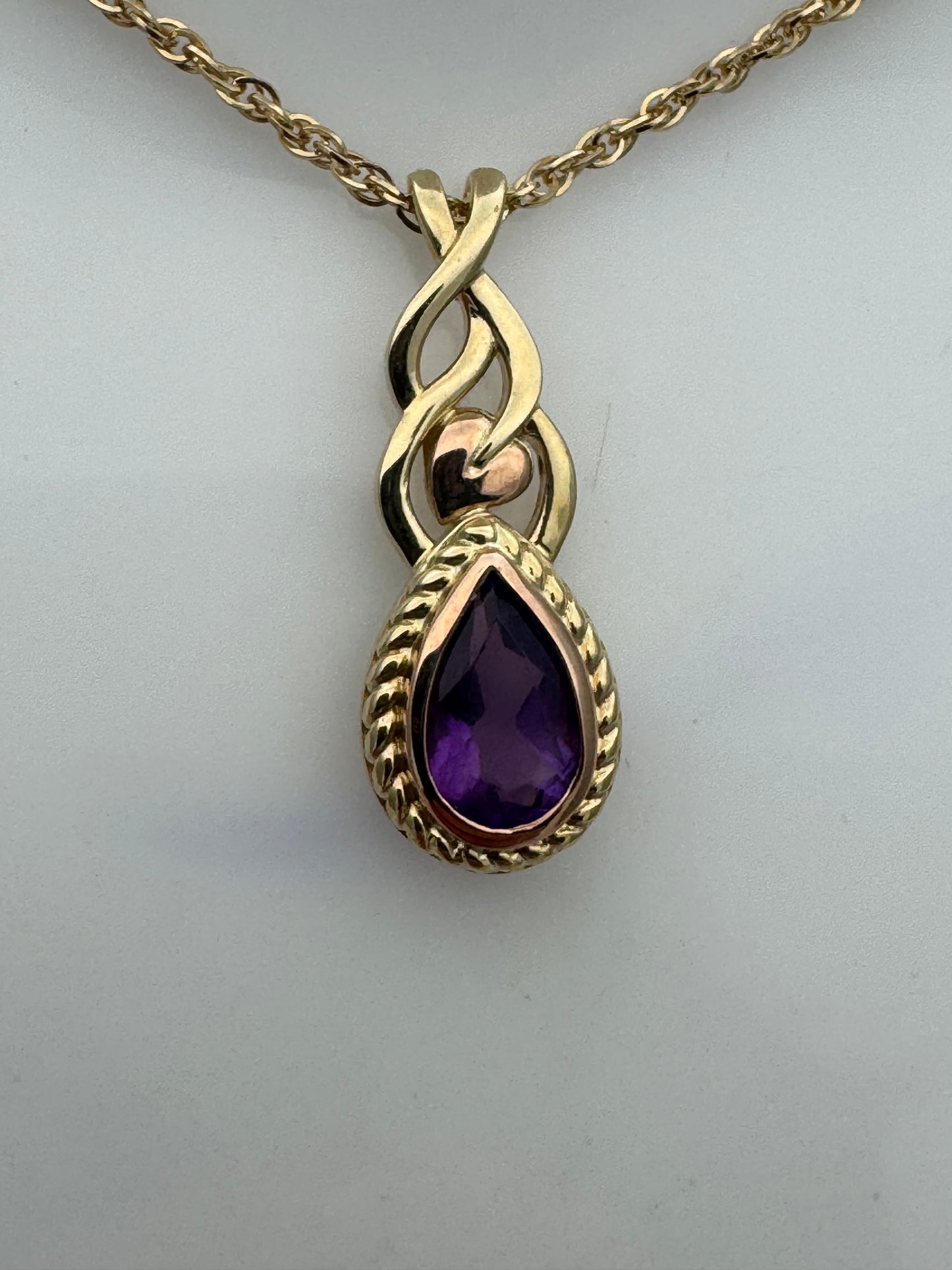 Clogau 9ct Gold Delphinium Amethyst Pendant RRP £900.00