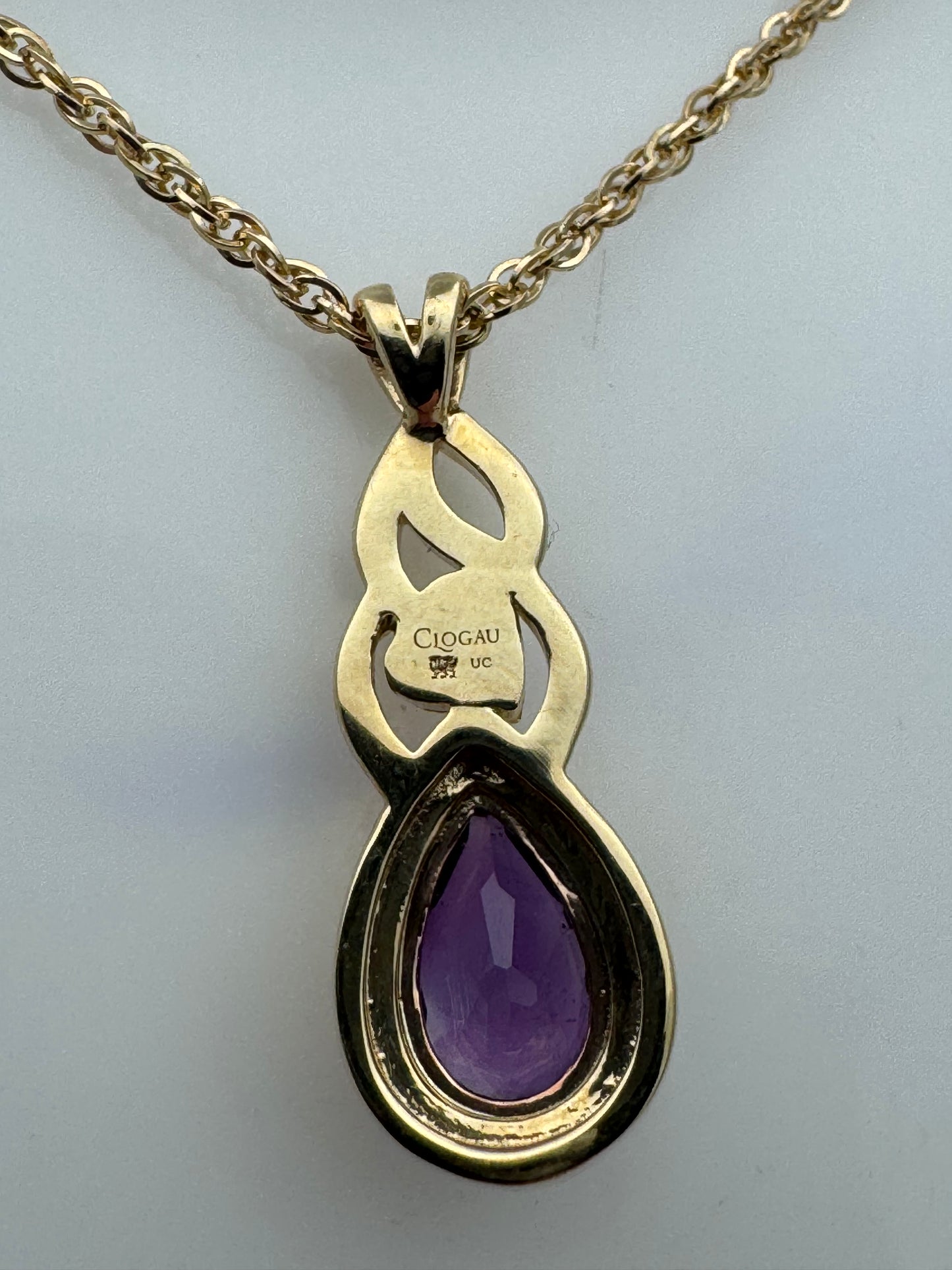 Clogau 9ct Gold Delphinium Amethyst Pendant RRP £900.00