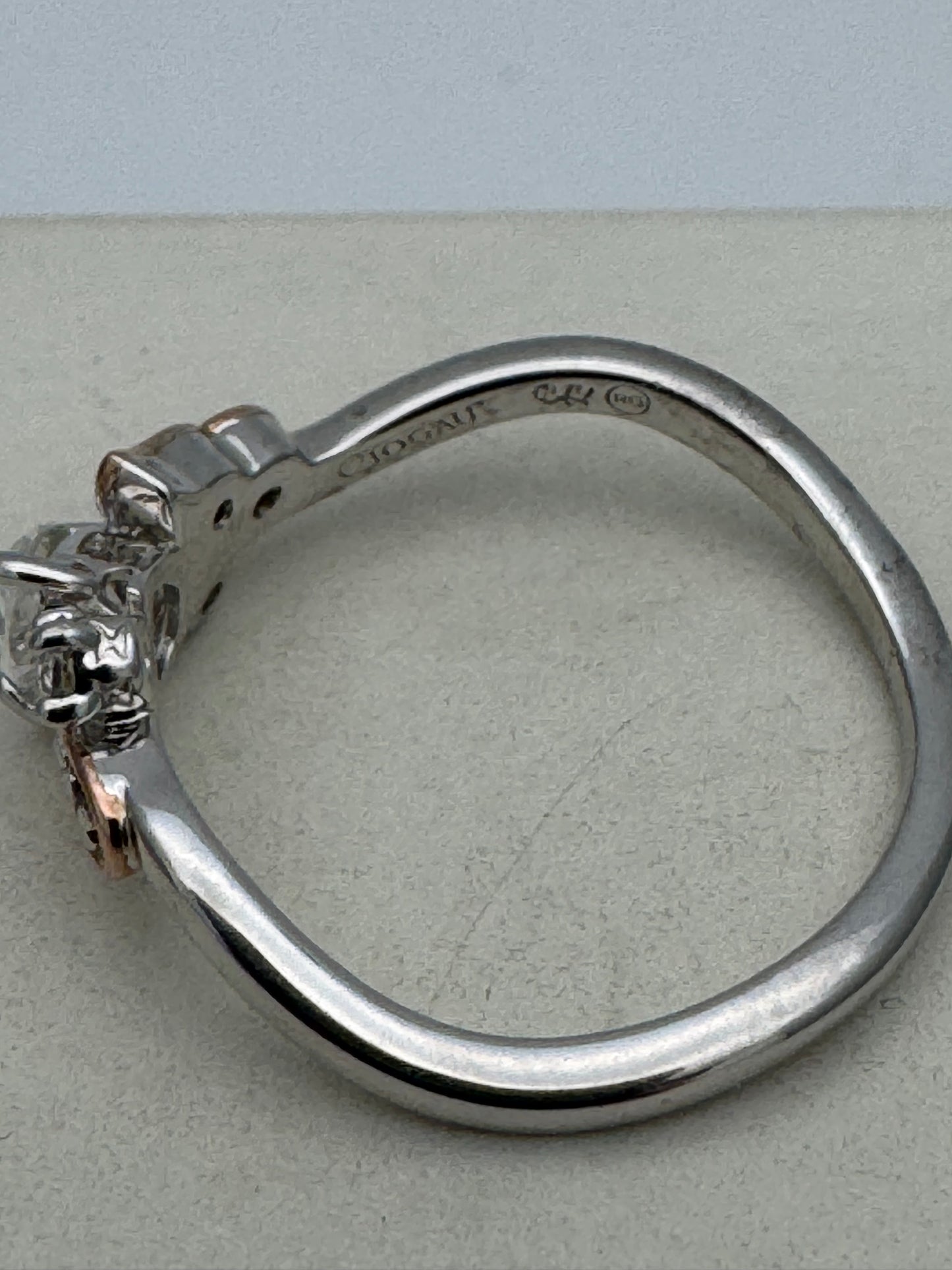 Clogau Sterling Silver & 9ct Rose Gold Kensington Fife Tiara Topaz Ring size N