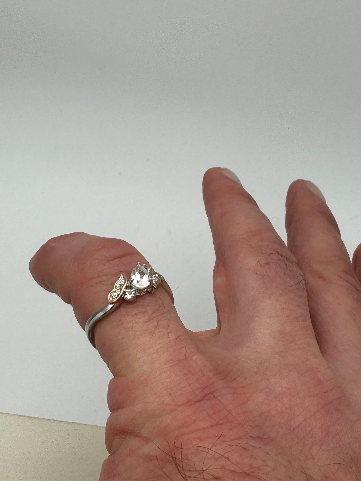 Clogau Sterling Silver & 9ct Rose Gold Kensington Fife Tiara Topaz Ring size N