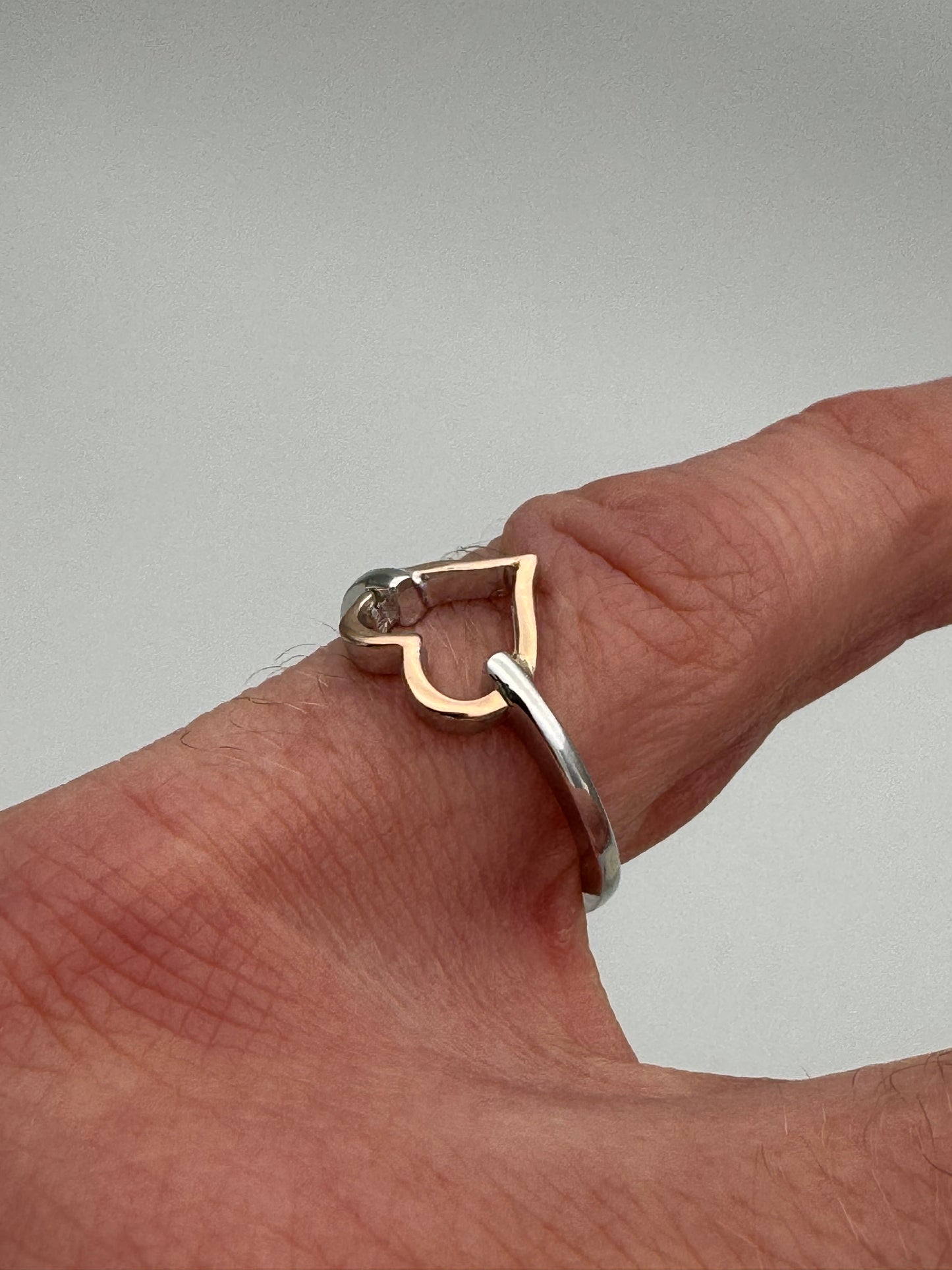 Clogau Sterling Silver & 9ct Rose Gold Close to my Heart Open Ring RRP £139.00 size K, M, O or P