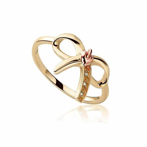 Clogau 9ct Yellow & Rose Gold Tree of Life Diamond Bow Ring