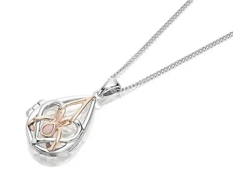 Clogau Sterling Silver & 9ct Rose Gold Dwynwen Opal Locket (pre loved)