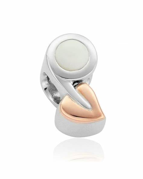 Clogau Sterling Silver & 9ct Rose Gold Moonstone (June) Birth Stone Milestones Bead Charm