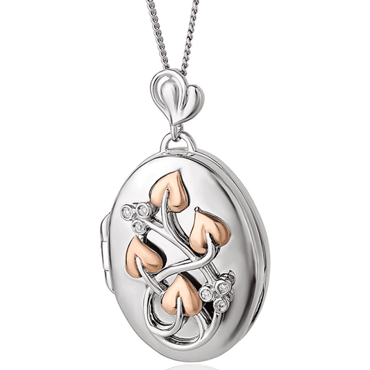 Clogau Sterling Silver & 9ct Rose Gold Tree of Life Diamond Oval Locket (pre loved)