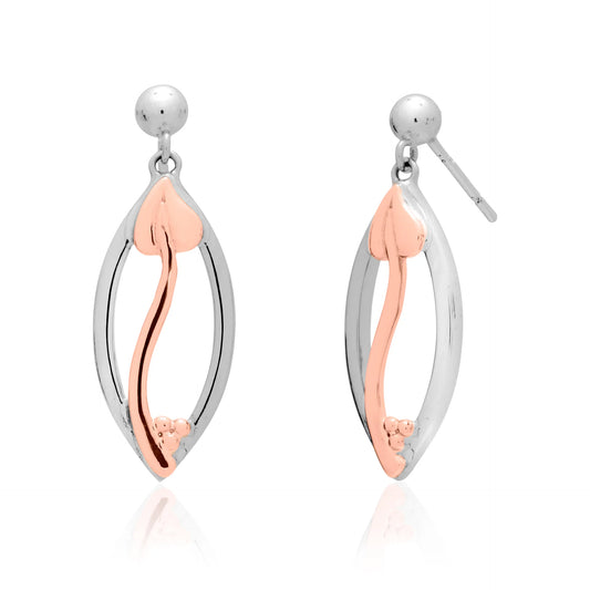 Clogau Sterling Silver & 9ct Rose Gold Through These Eyes Drop Earrings