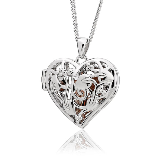 Clogau Sterling Silver & 9ct Rose Gold Small Fairy Tree of Life Heart Locket