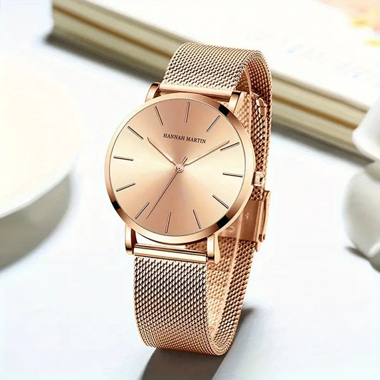 Hannah Martin Ladies Quartz Wrist Watch (All Rose Gold in Colour)